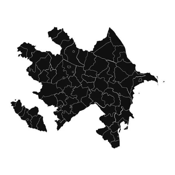 Résumé Azerbaïdjan Silhouette Carte Détaillée — Image vectorielle
