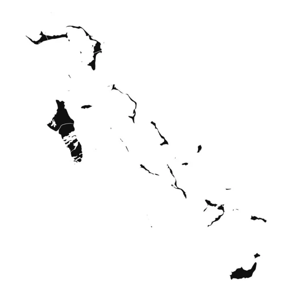 Abstraktní Bahamy Silueta Detailní Mapa — Stockový vektor