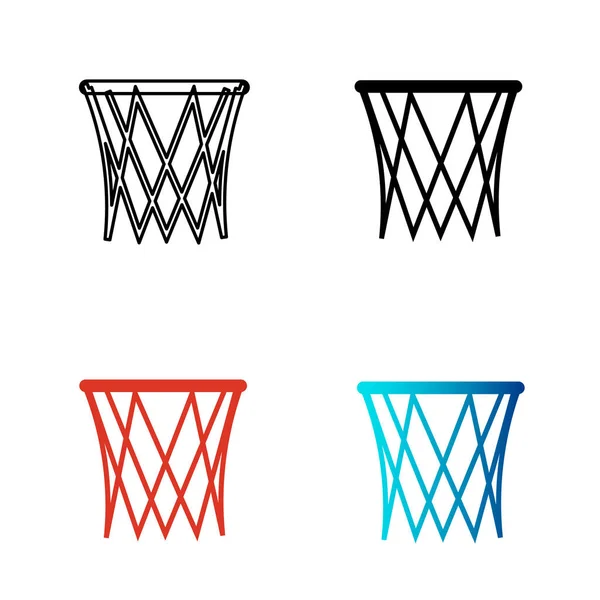 Absztrakt Kosárlabda Háló Sziluett Illusztráció — Stock Vector