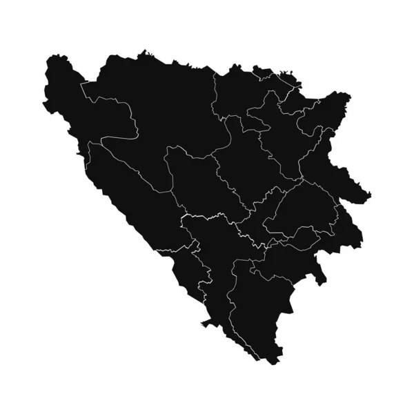 Résumé Bosnie Herzégovine Silhouette Carte Détaillée — Image vectorielle