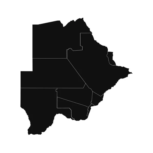 Astratto Botswana Silhouette Mappa Dettagliata — Vettoriale Stock