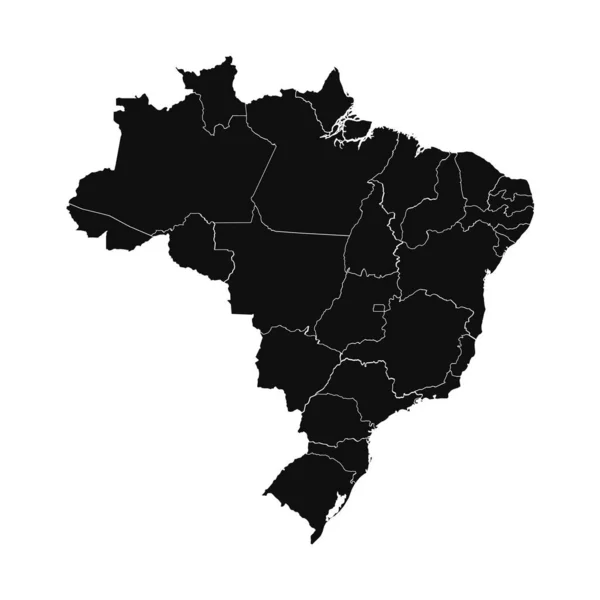 Abstract Brasil Silhueta Mapa Detalhado —  Vetores de Stock
