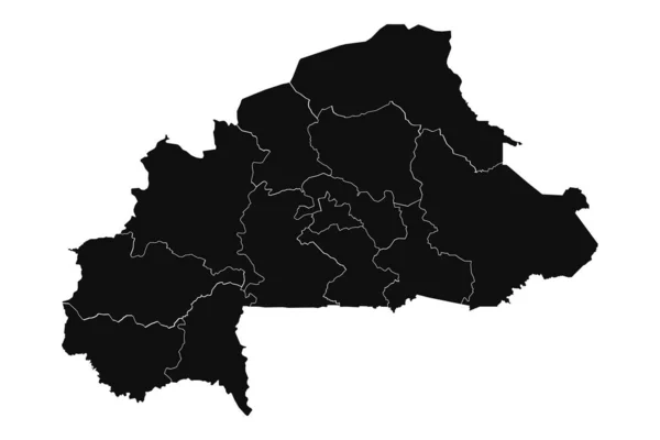 Mapa Detalhado Silhueta Abstrato Burkina Faso — Vetor de Stock