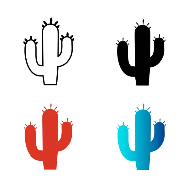 Abstracte Cactusboom Silhouet Illustratie — Stockvector
