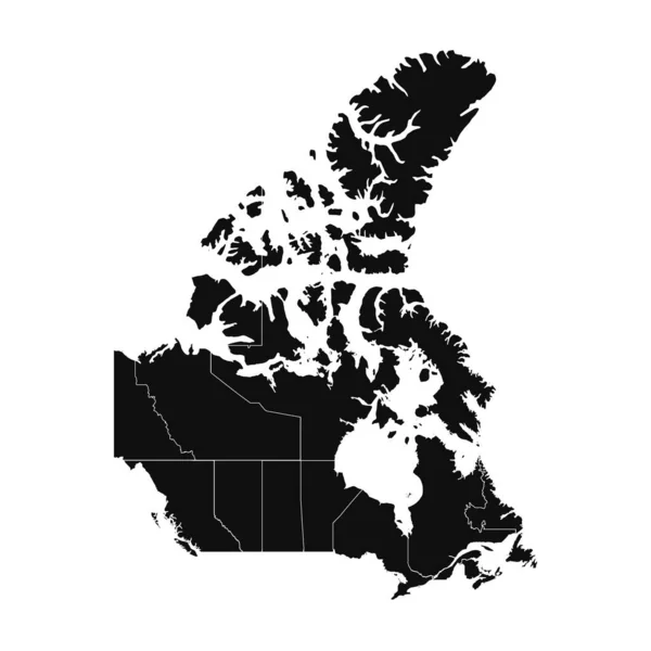 Mapa Detalhado Silhueta Canadá Abstracto — Vetor de Stock