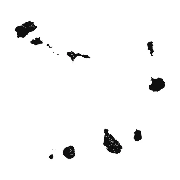 Resumen Cabo Verde Silhouette Mapa Detallado — Vector de stock