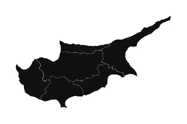 Abstrakte Zypern Silhouette Detaillierte Karte — Stockvektor