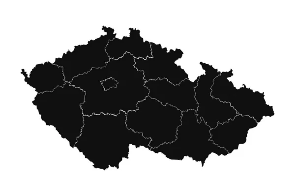 Mapa Detalhado Silhueta República Checa Abstrata — Vetor de Stock