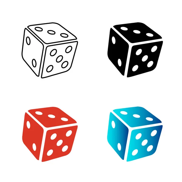 Absztrakt Kockajáték Sziluett Illusztráció — Stock Vector
