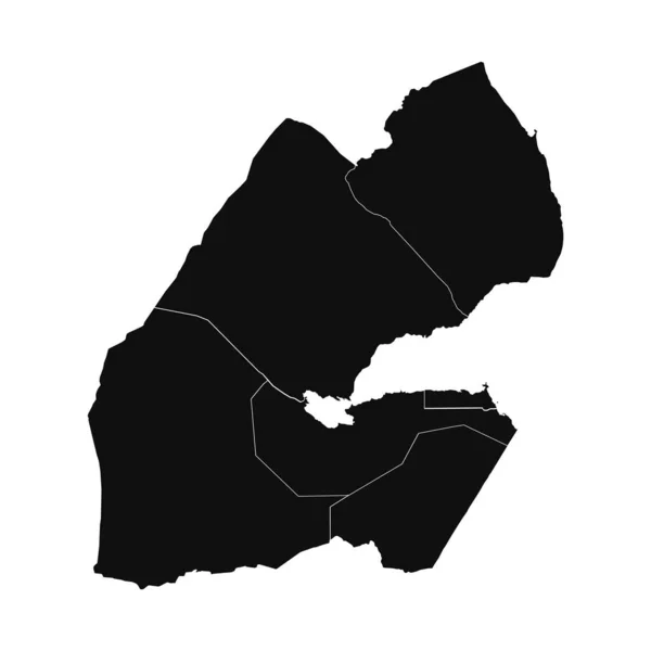 Abstract Silhouet Van Djibouti Gedetailleerde Kaart — Stockvector