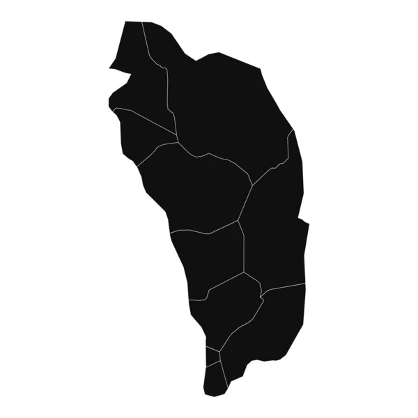 Mapa Detalhado Dominica Silhouette — Vetor de Stock