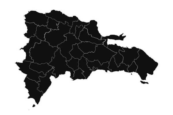 Absztrakt Dominikai Köztársaság Silhouette Részletes Térkép — Stock Vector