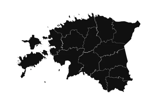 Absztrakt Észtország Silhouette Részletes Térkép — Stock Vector