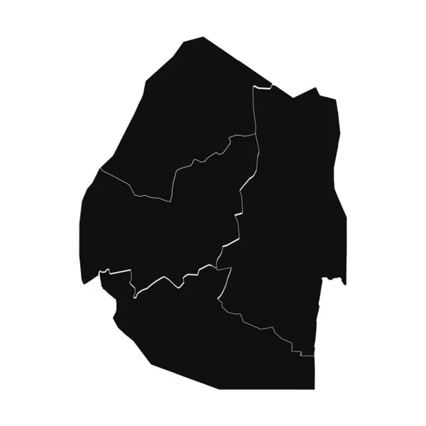 Περίληψη Eswatini Silhouette Λεπτομερής Χάρτης — Διανυσματικό Αρχείο