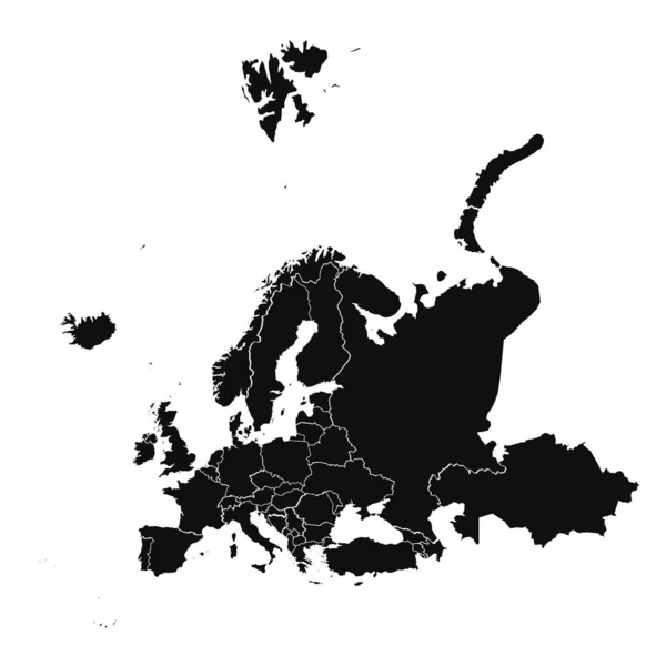 Abstract Europe Silhouette Detailed Map — Stock Vector
