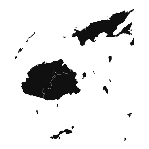 Resumen Fiji Silhouette Mapa Detallado — Vector de stock