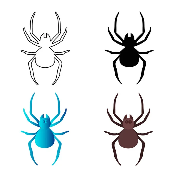 Abstrakt Flat Spider Arthropod Silhuett Illustration — Stock vektor