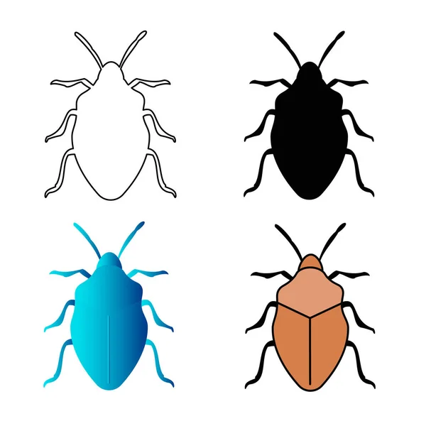 Illustration Plate Abstraite Silhouette Insecte Punaise Puante — Image vectorielle