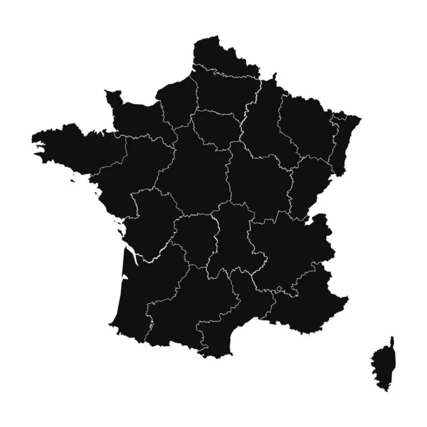 Astratto Francia Silhouette Mappa Dettagliata — Vettoriale Stock