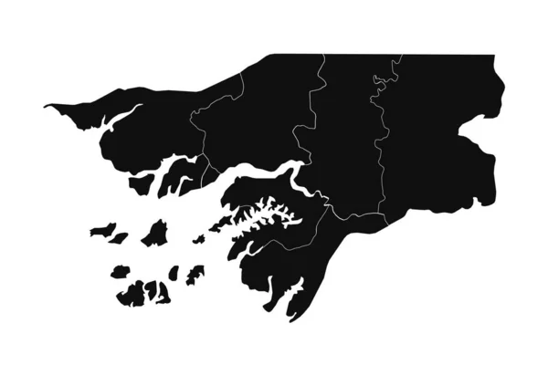 Abstraktes Guinea Bissau Silhouette Detaillierte Karte — Stockvektor