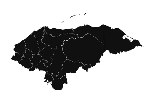 Resumen Honduras Silhouette Mapa Detallado — Vector de stock