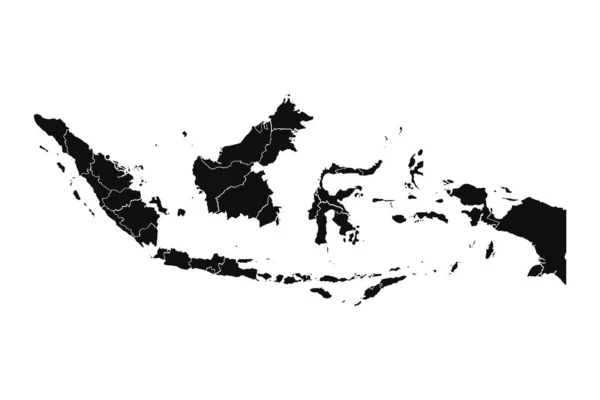 Resumen Indonesia Silhouette Mapa Detallado — Vector de stock