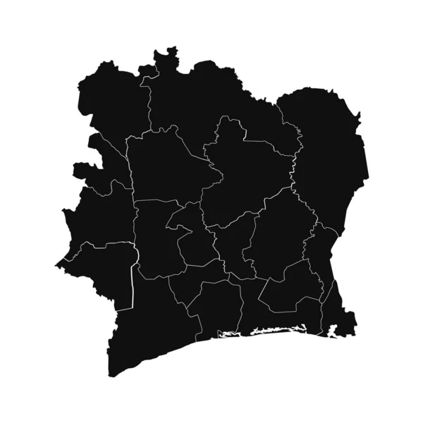 Mapa Detalhado Silhueta Costa Marfim Abstrata — Vetor de Stock