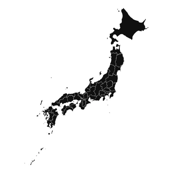 Soyut Japon Silüeti Ayrıntılı Harita — Stok Vektör