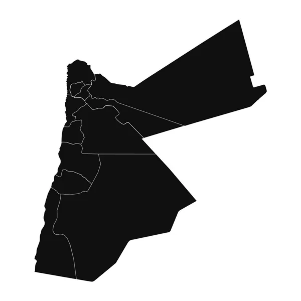 Abstrakt Jordan Silhouette Detailní Mapa — Stockový vektor