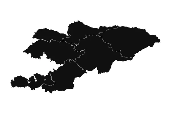 吉尔吉斯斯坦简况详细地图 — 图库矢量图片