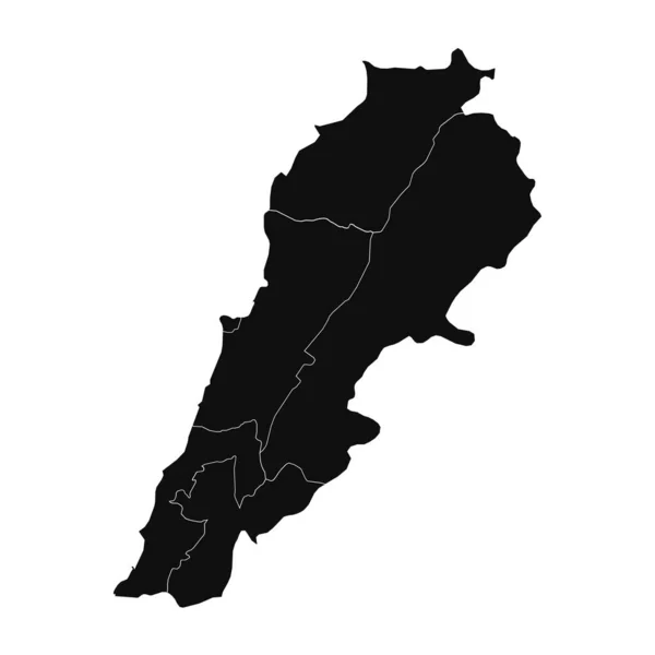 Abstrakt Libanon Silhuett Detaljerad Karta — Stock vektor