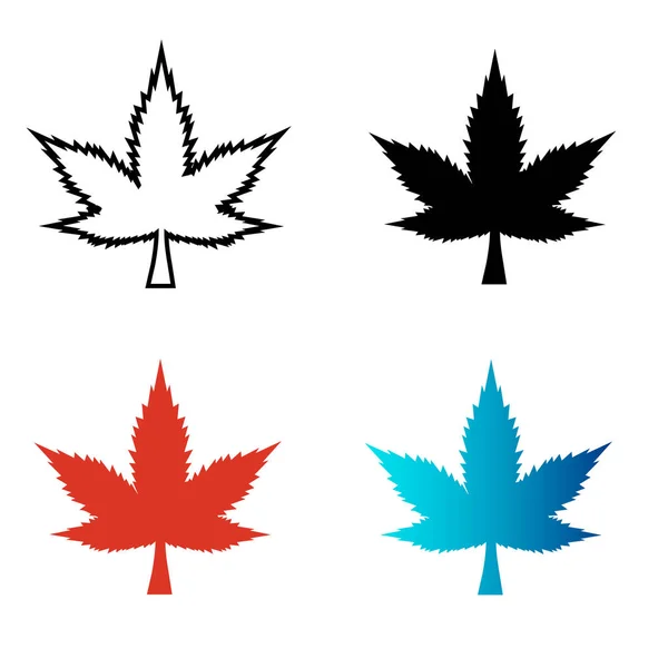 Astratto Marijuana Silhouette Illustrazione — Vettoriale Stock
