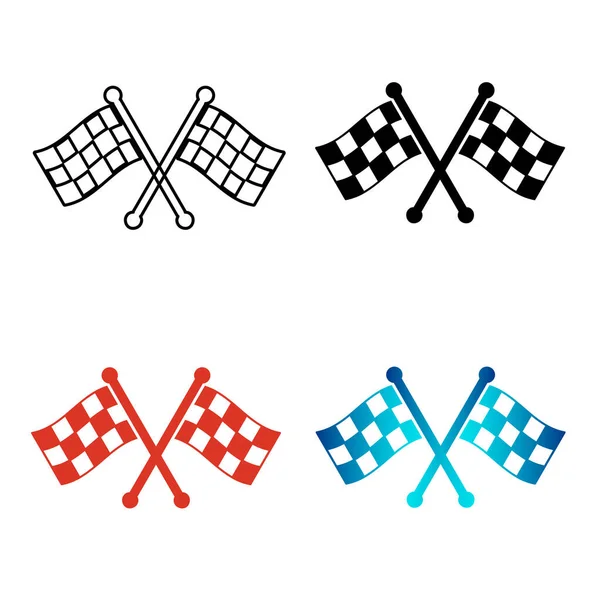 Abstract Racing Vlaggen Silhouet Illustratie — Stockvector
