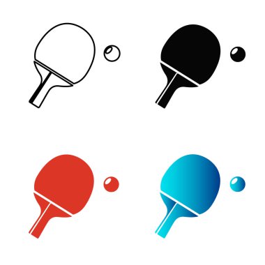 Soyut Masa Tenisi Silüeti Çizimi