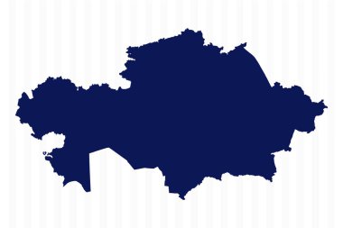 Düz Basit Kazakistan Vektör Haritası