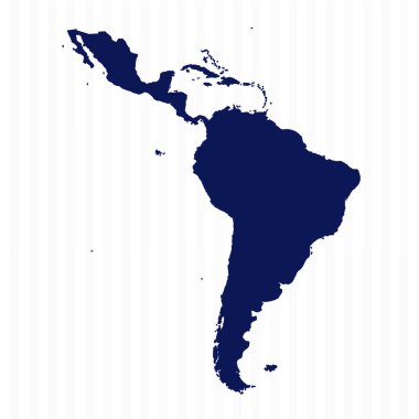 Düz Basit Latin Amerika Vektör Haritası
