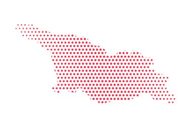 Vektör Georgia Noktalı Harita İllüstrasyonu
