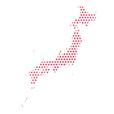 Vektör Japonya Noktalı Harita ResmiComment