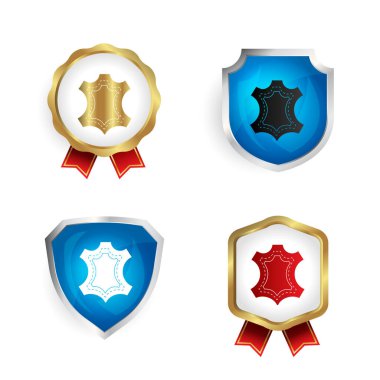 Soyut Deri Rozet ve Etiket Koleksiyonu