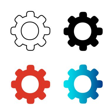 Soyut Ayarlar Gear Siluet İllüstrasyonu