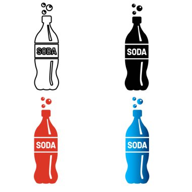 Soyut Soda Şişesi Silüeti Çizimi