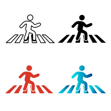 Soyut Zebra Geçidi Silüet Çizimi