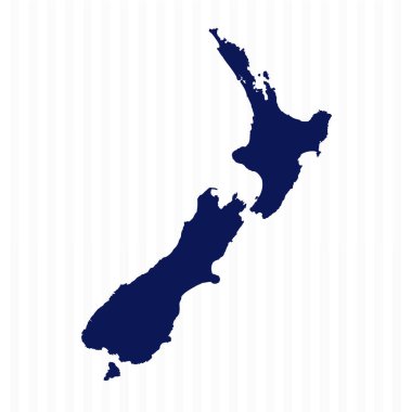 Düz Yeni Zelanda Vektör Haritası