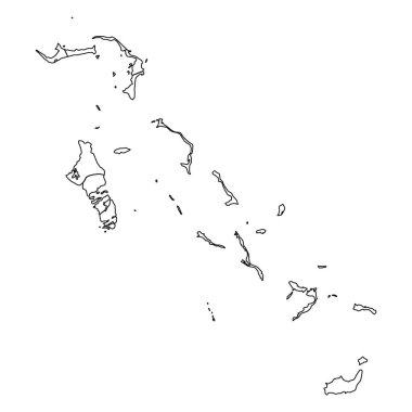 ABD ve Şehirlerle Bahamaların Ana Taslak Haritası