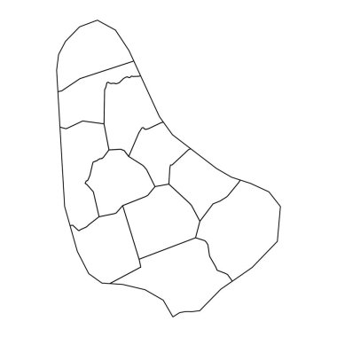 Eyaletler ve Şehirlerle Barbados 'un Taslak Haritası