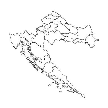 Hırvatistan 'ın Devlet ve Şehirlerle İlgili Çizim Haritası