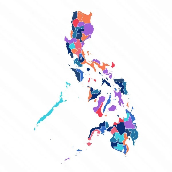 Flerfärgskarta Över Filippinerna Med Provinser — Stock vektor