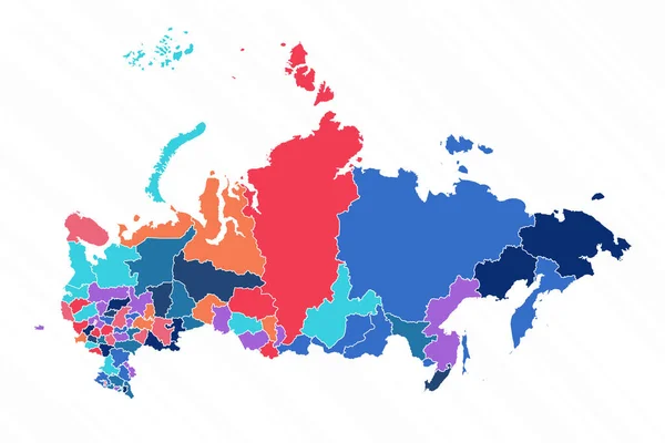 Mapa Multicolor Rusia Con Provincias — Vector de stock