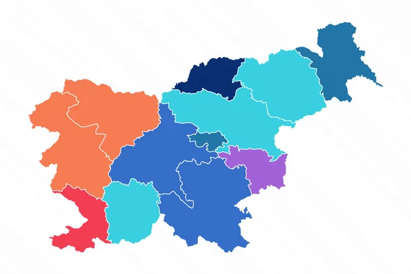 Multicolorová Mapa Slovinska Provinciemi — Stockový vektor