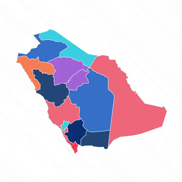 Bunte Karte Von Saudi Arabien Mit Provinzen — Stockvektor